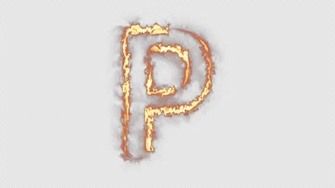 Fire Letter P Stock Footage 254502631