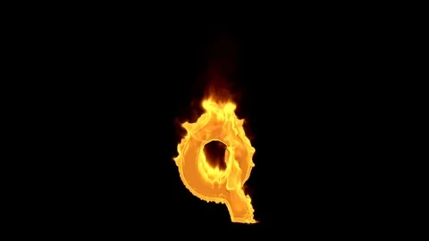 Fire letter Q Video stock 76191697