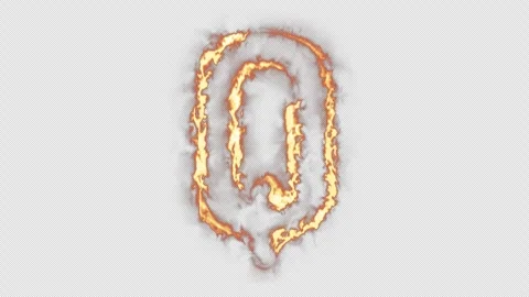 Fire Letter Q Stock Footage 254503013