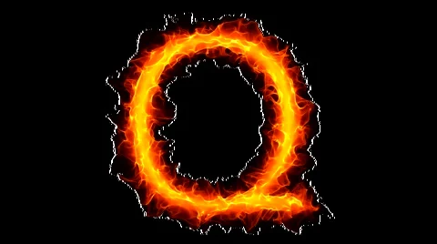 Fire letter Q HD Video stock 886857