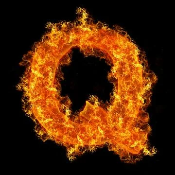 Fire letter Q Illustrazione stock