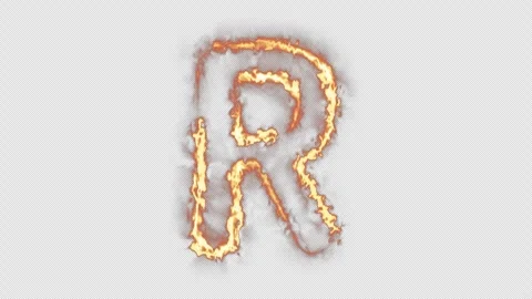 Fire Letter R Stock Footage 254503350