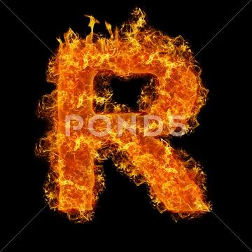 Golden Letter R Uppercase With Fire Reflection Isolated On White Background  Stock Photo - Download Image Now - iStock