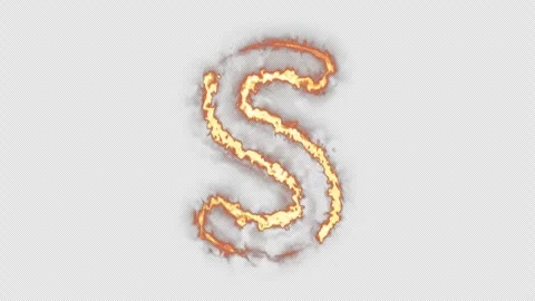 Fire Letter S Stock Footage 254503769