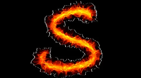 Fire letter S graffiti Video stock 952891