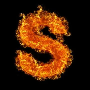Fire letter s Stock Illustration