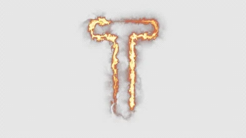 Fire Letter T Stock Footage 254504097