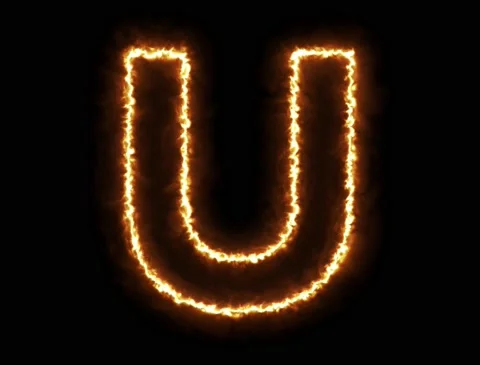 Fire Letter U Stock Footage 133842134