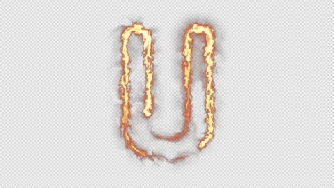 Fire Letter U Stock Footage 254504646