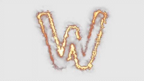 Fire Letter W Stock Footage 254505790
