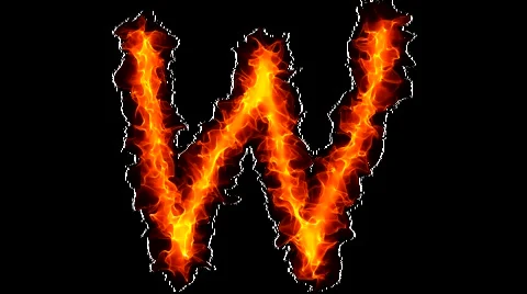 Fire letter W graffiti Video stock 976346