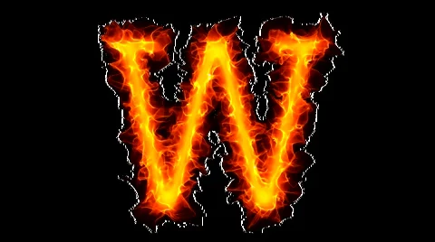 Fire letter W HD Video stock 887235