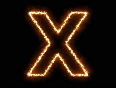 Fire Letter X 動画素材 133842178