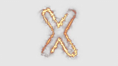 Fire Letter X Stock Footage 254506185