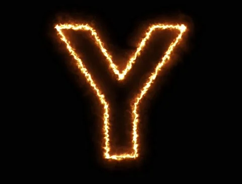 Fire Letter Y Stock-Footage 133842193