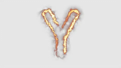 Fire Letter Y Stock Footage 254507043
