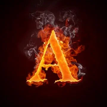 Fire Letters A-Z Stock Illustration
