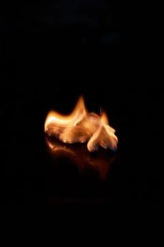 Fire light on black background. Fire. The fire is very hot. Foto stock