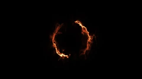 Fire Lightning Ring Loop on Black Background Stock Footage 319558817