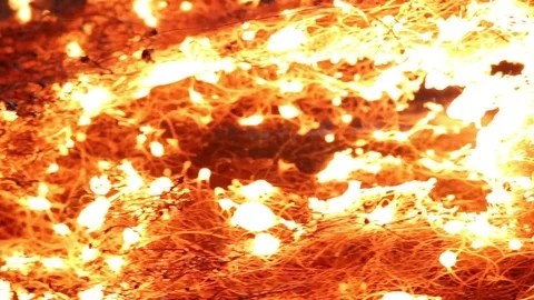 Fire Lights Up Steel Wool MAC Stock Footage 74543670