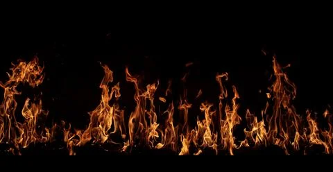 Fire line on black Stock Photos
