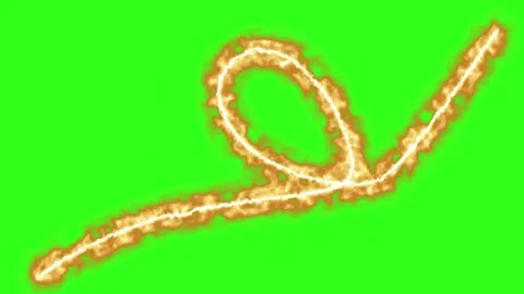 Fire line effect animation element green screen Vidéo 330099081