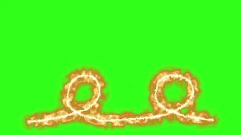 Fire line effect animation element green screen Видео 330099100