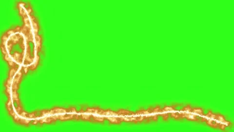 Fire line effect animation graphic element green screen Vidéo 330253178