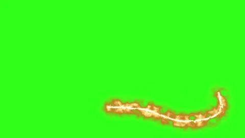 Fire line effects group graphic motion elements on green screen Stock Footage 330611091