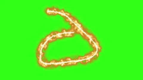 Fire line effects group graphic motion elements on green screen Stock Footage 331801986