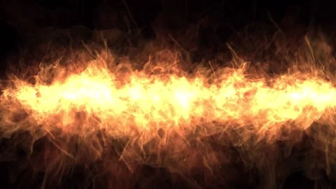 Fire line. Glowing flames. Overlay. Blac, Stock Video