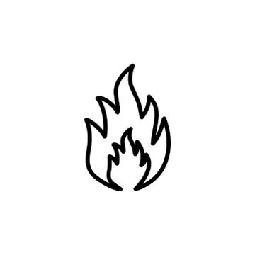 Fire Line Icon In Flat Style Vector For App, UI, Websites. Black Icon Vector イラスト素材