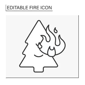 Fire line icon Stock Illustration