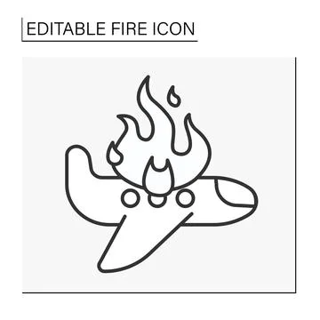 Fire line icon Stock Illustration