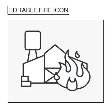 Fire line icon Stock Illustration
