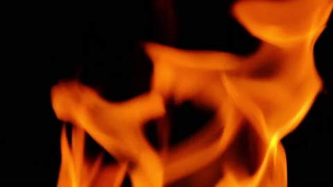 Fire line or flames isolated on black background. Stock Footage 152589720