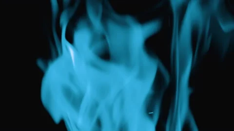 Fire line or flames isolated on black background toned in blue. Stock Footage 168107320