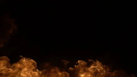 Fire Line. Slow motion of fire. Stock Footage 74581620