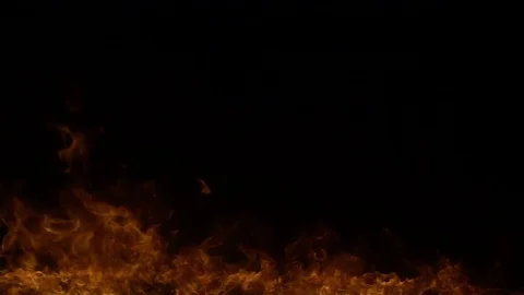 Fire Line. Slow motion of fire. Stock Footage 74581790