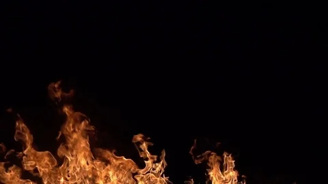 Fire Line. Slow motion of fire. Stock Footage 74581799