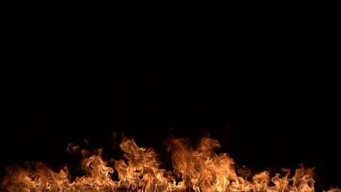 Fire Line. Slow motion of fire. Stock Footage 74581816