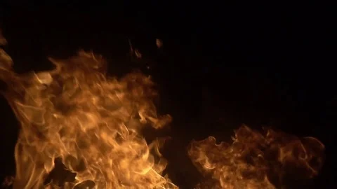 Fire Line. Slow motion of fire. Stock Footage 74581847