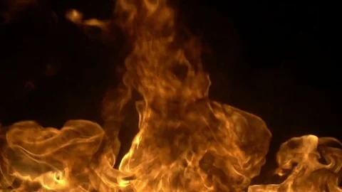 Fire Line. Slow motion of fire. Vidéo 74581858