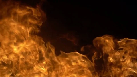 Fire Line. Slow motion of fire. Stock Footage 74581965