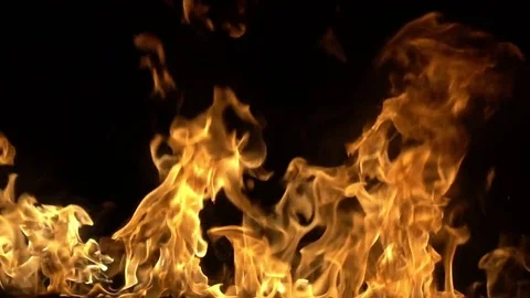 Fire Line. Slow motion of fire. Stock Footage 74581981