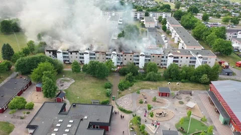 Fire Linköping Stock Footage 147394087