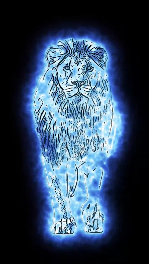 Fire Lion Walking Forward – Epic Flame Animal 3D Animation Stock Footage 341802229