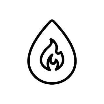 Fire liquid icon vector. Isolated contour symbol illustration Illustrazione stock