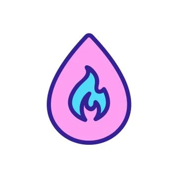 Fire liquid icon vector. Isolated contour symbol illustration 스톡 일러스트