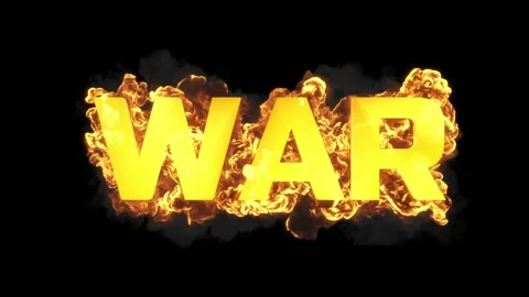 The fire is lit, and large yellow letters are glowing in it, making up the word Stock Footage 171306928